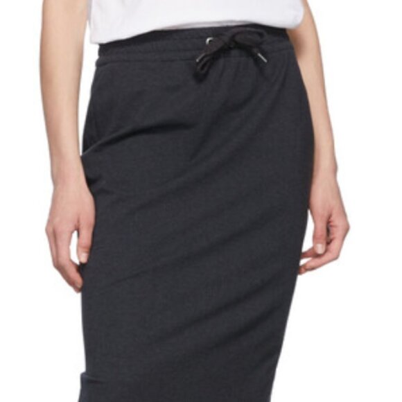 Brunello Cucinelli Dresses & Skirts - Brunello Cucinelli Midi Skirt Cotton Drawstring Charcoal Gray Size XXL 34Wx32L